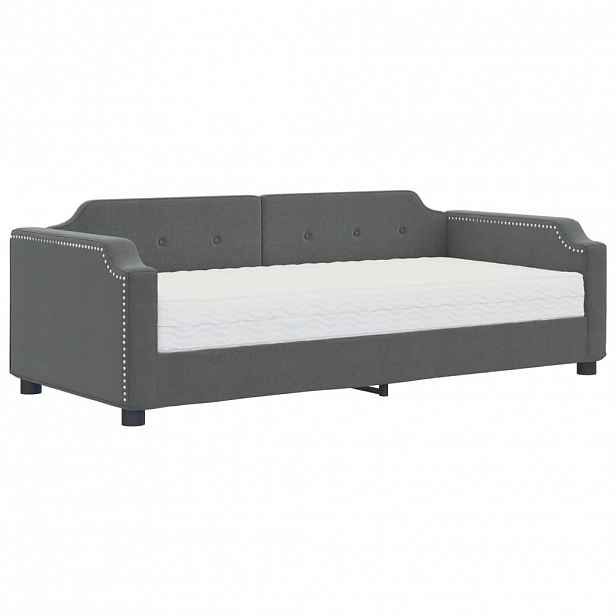 vidaXL Válenda s matrací tmavě šedá 80 x 200 cm textil