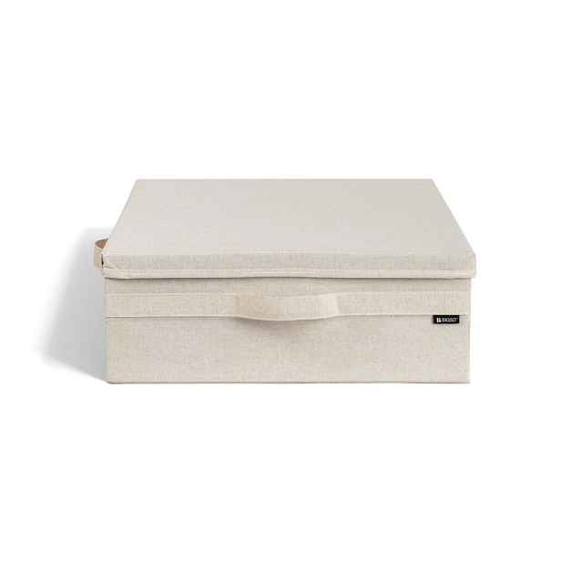 Béžový látkový úložný box s víkem 46x56x16 cm Soft Storage Low – Bigso