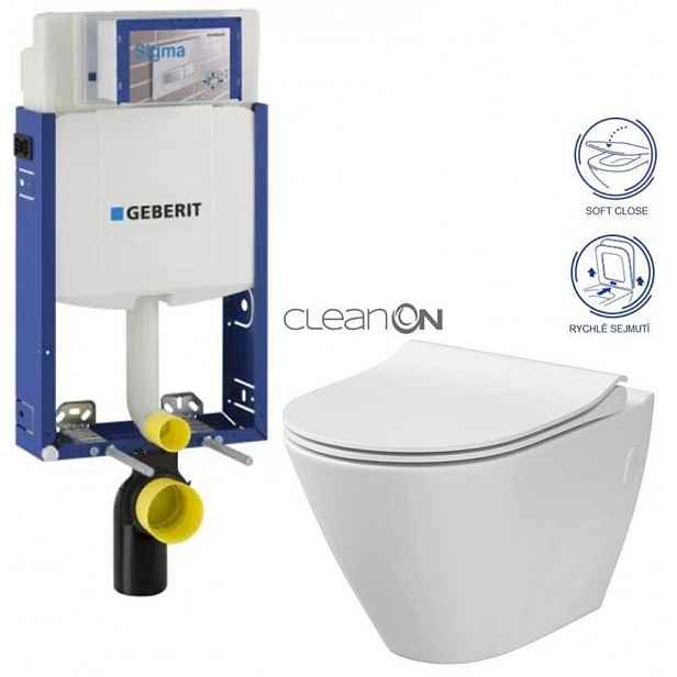 GEBERIT KOMBIFIX ECO, nádržka UP 320 bez tlačítka + WC CERSANIT CLEANON CITY 110.302.00.5 CI1