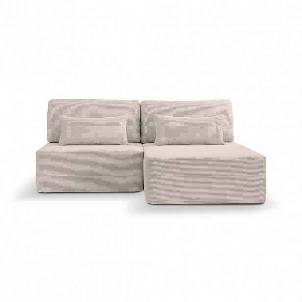 MID.YOU ROHOVÁ SEDAČKA, textil, šedobéžová