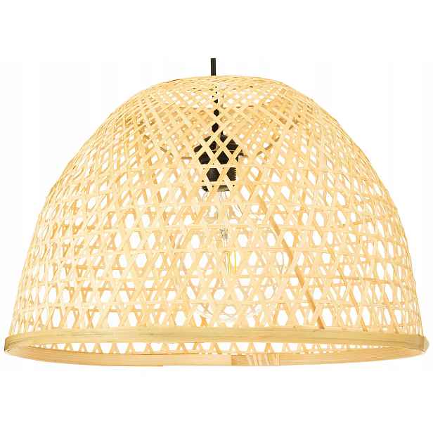 Černá závěsná lampa Boho bambusová 45 cm BMB06
