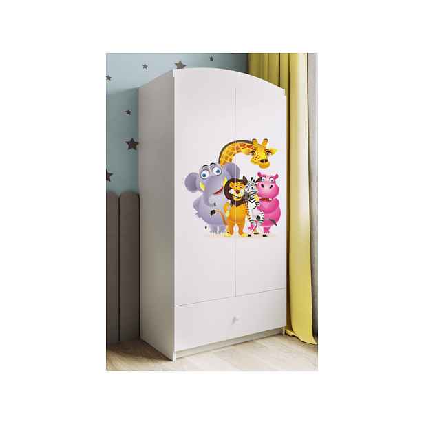 Kocot kids Dětská skříň Babydreams 90 cm ZOO bílá