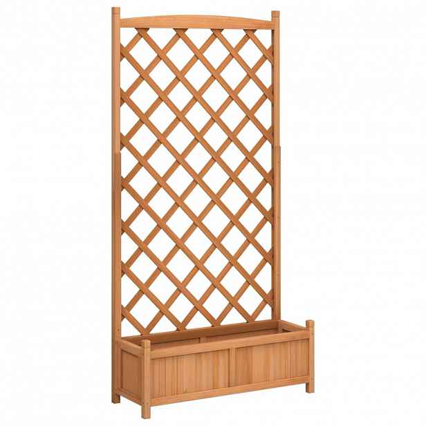 vidaXL Květináč s mřížkou hnědý 90 x 35 x 180 cm masivní jedlové dřevo