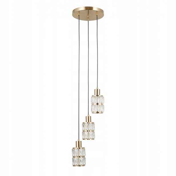 Alma PND-40668-3-HBR Moderní zlatá závěsná lampa ve stylu glamour