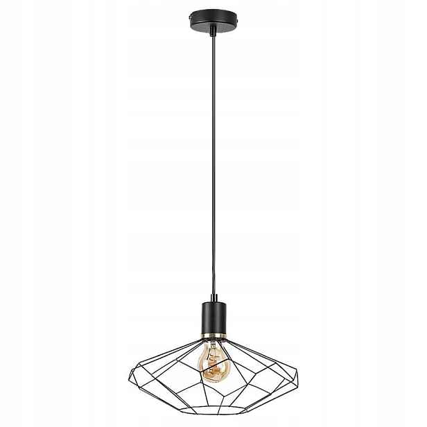 Kovová černá závěsná drátěná lampa do obývacího pokoje Fran 72241 Rabalux