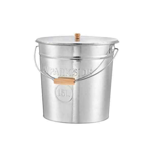 Parkside® Kbelík na popel s víkem, 15 l (pozinkované)