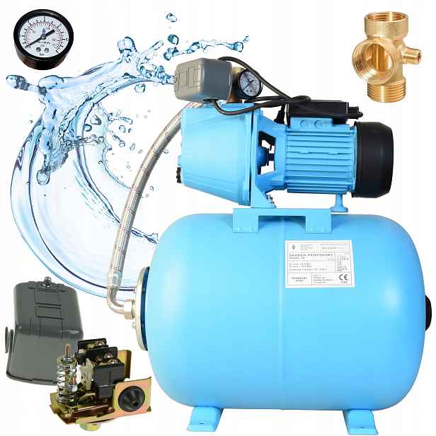 Pumpa SET80 Do Vody Zahradní Hydrofor 50L Hydroforová sada 500W Výkonná