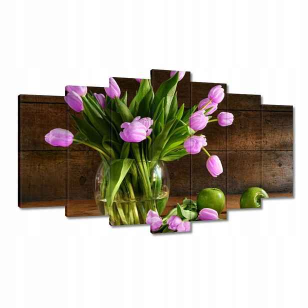 Obrazy 140x80 Fialové tulipány