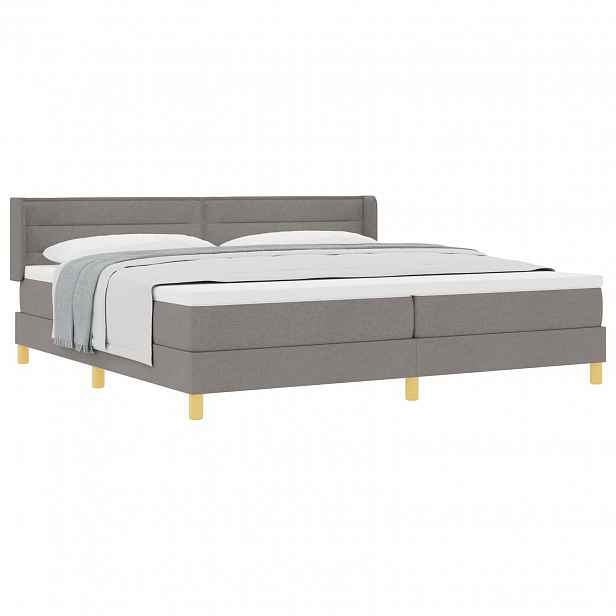 vidaXL Postel s boxspringem s čelo Taupe 200 x 200 cm textil