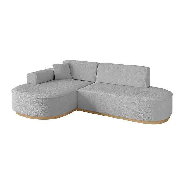 ALTDECOR ROHOVÁ SEDAČKA s otomanem, levá MARI-L1-v2 243x171x83 Světle šedá Buklé