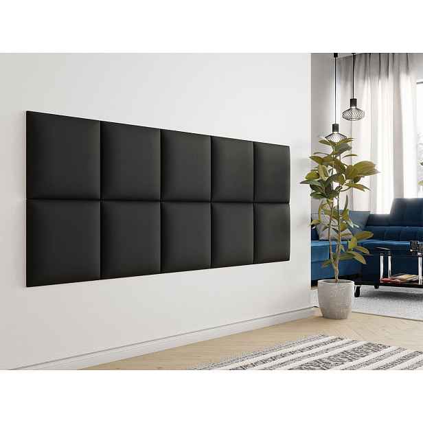Čalouněný panel na zeď 42x42 PAG - černá ekokůže