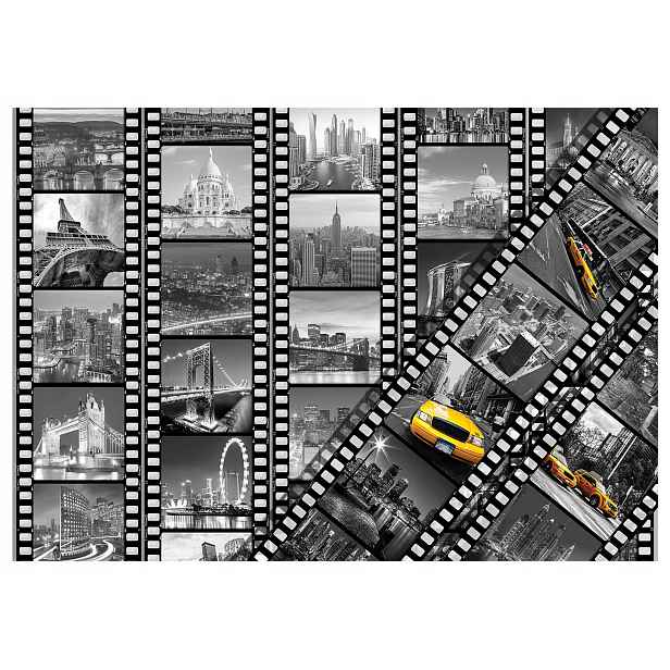 Fototapeta Film Městské záběry New York Paříž Londýn 416x254 lepidlo