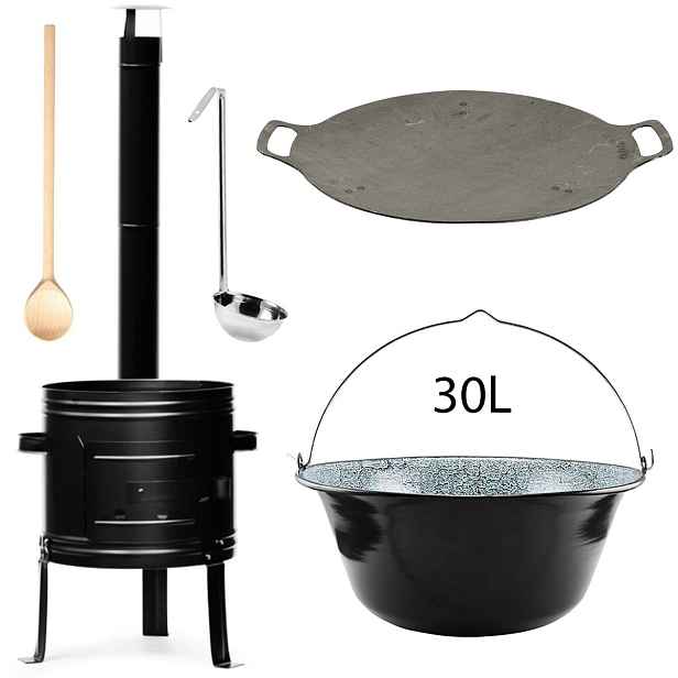 Perfect Home PL-Set-127 Kotlíková souprava 30L, 5ks – kotlina/kotlík/vařečka/naběračka/deska