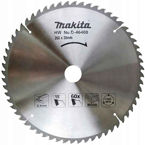 Sintrovací Pila Na Dřevo Economy 260*30/60Z D-46408 Makita