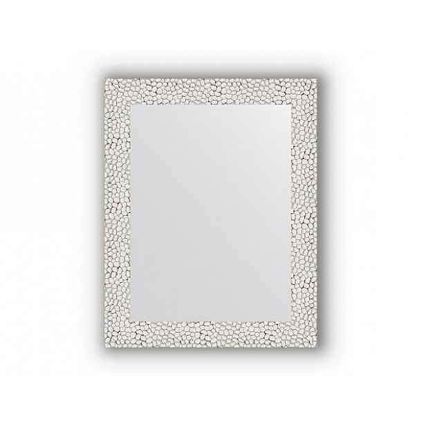 Zrcadlo v rámu, stříbrobílý tepaný reliéf BY 3130 61x61 cm