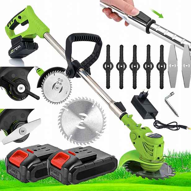Aku Vyžínač Elektrický Křovinořez Vyžínač Na Trávy Vlasec 2xAKU