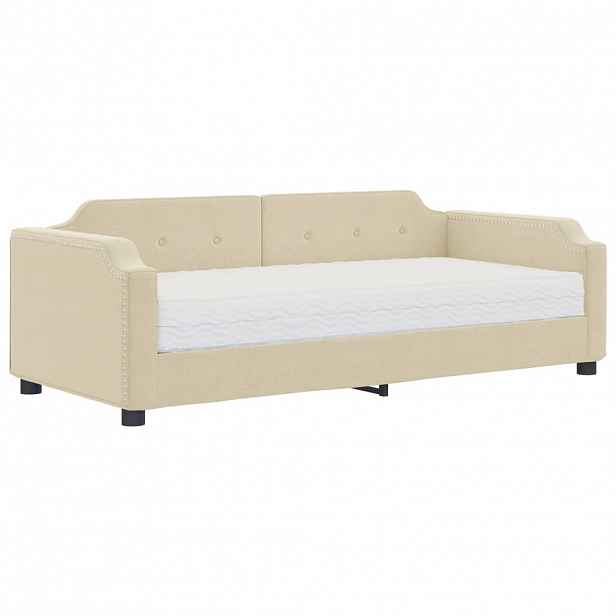 vidaXL Válenda s matrací krémová 80 x 200 cm textil