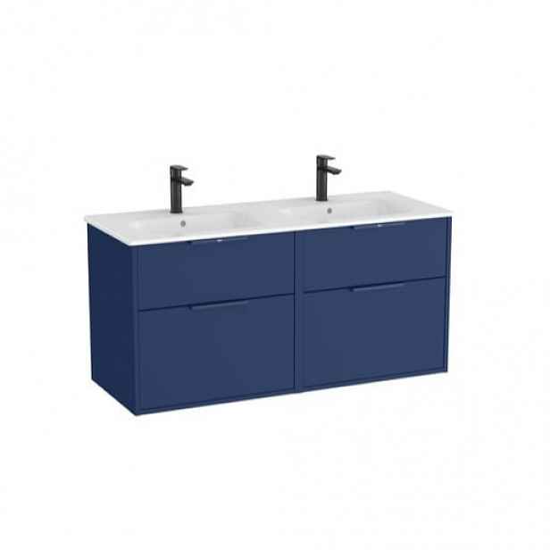 Roca Optica koupelnová skříňka s dvojumyvadlem 120x58x45,5 cm modrá mat OPT1202ZM