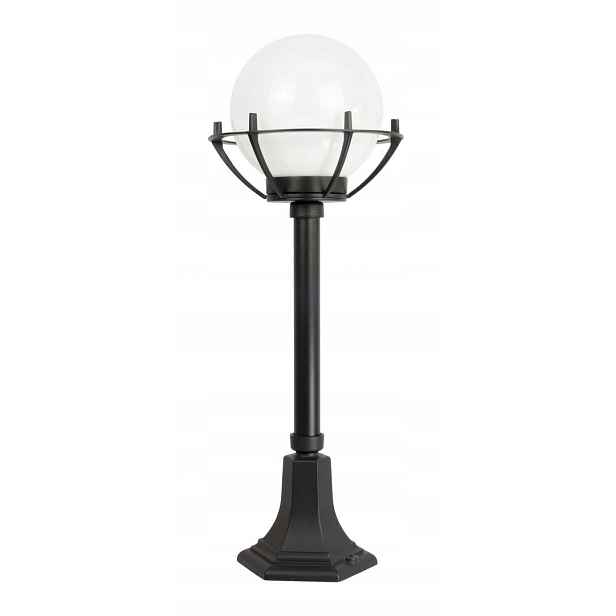 Stojací zahradní lampa koule 20 cm bílá nebo kouřově černá 72 cm Su-ma