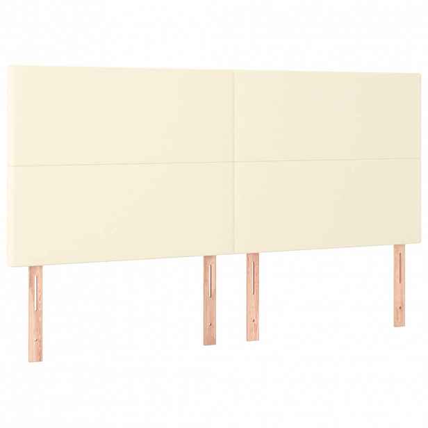 vidaXL Čelo postele krémové 160x5x118/128 cm umělá kůže