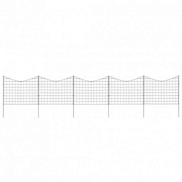 vidaXL Zahradní plot s obloukem dolů 77,5 x 64 cm zelený