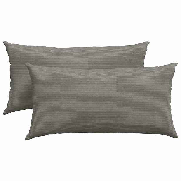 vidaXL Pohovkové polštáře 2 pcs Světle šedá 80 x 40 cm Žebrovaná látka