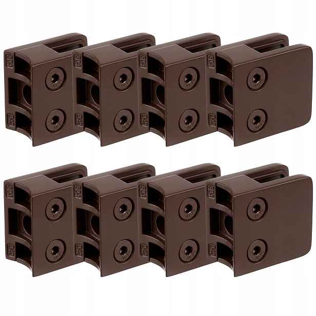 Držák na sklo 45x45 mm Hnědý hladký mat Na Trubku pro skleněné zábradlí