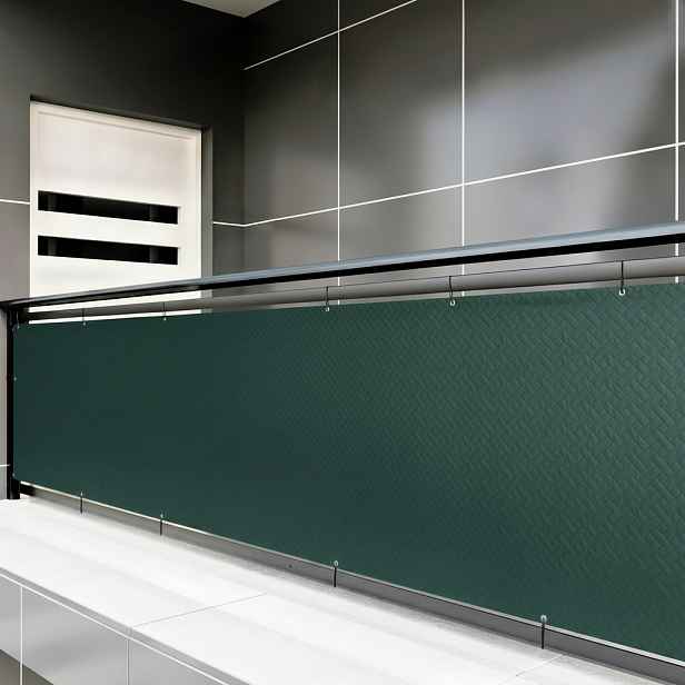 Balkonová zástěna PREMIUM výška 90 cm, šířka různé rozměry ratanový vzor zelená, 240g/m2 MyBestHome Rozměr: 90x700 cm rozteč 50 cm