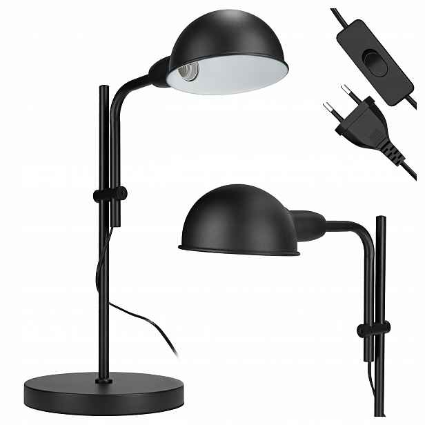 Led stolní lampička na stůl Noční do ložnice Čtení E27 Vypínač