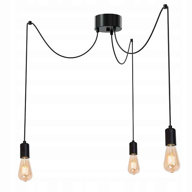 Luminex Závěsná lampa Spindel 3xE27 Černá Kovová Loftová 250 cm