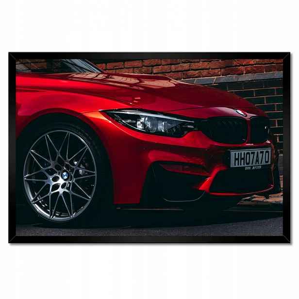 Plakáty v rámu 60x40 Červené Bmw Auto