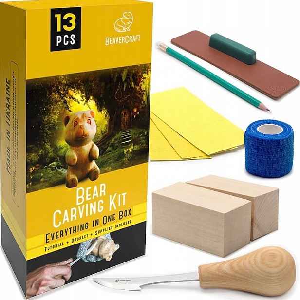 Sada na vyřezávání a příslušenství Beavercraft medvídek DIY05