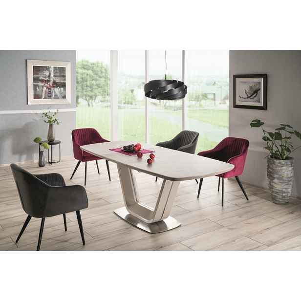 Signal Rozkládací jídelní stůl ARMANI CERAMIC | šedý mat 90 x 160 cm