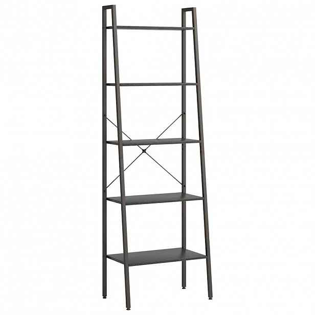 vidaXL 5patrová stojící police černá 56 x 35 x 174 cm