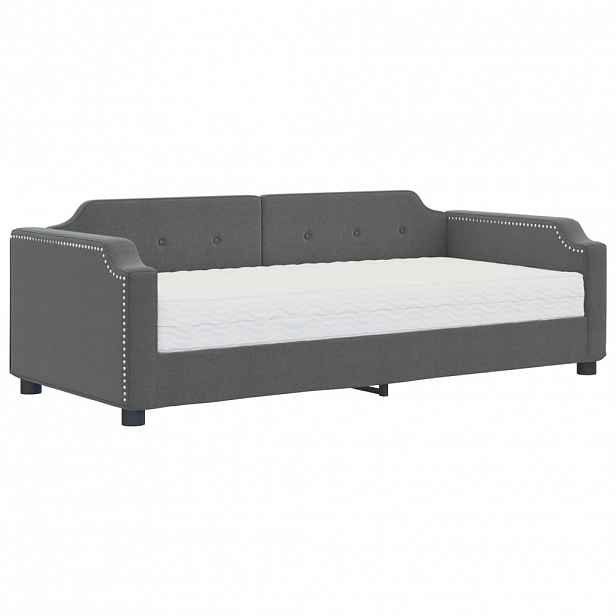 vidaXL Válenda s matrací tmavě šedá 90 x 200 cm textil