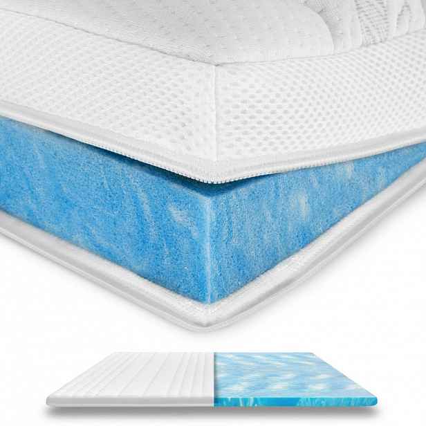 AM Qualitätsmatratzen GELOVÁ pěnová vrchní deska 90/210 cm - výška 6 cm a potah Tencel