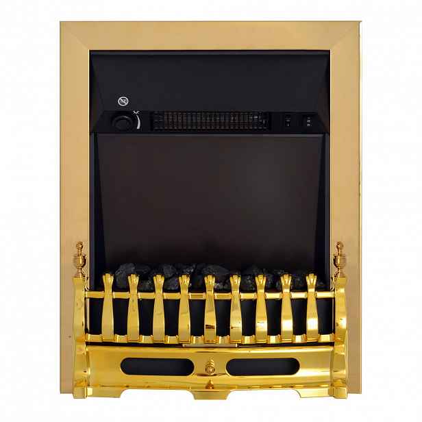 HOMCOM ELEKTRICKÝ KRB Kamna 1000/2000 W Elektrický krb Stojací krb Zlatý
