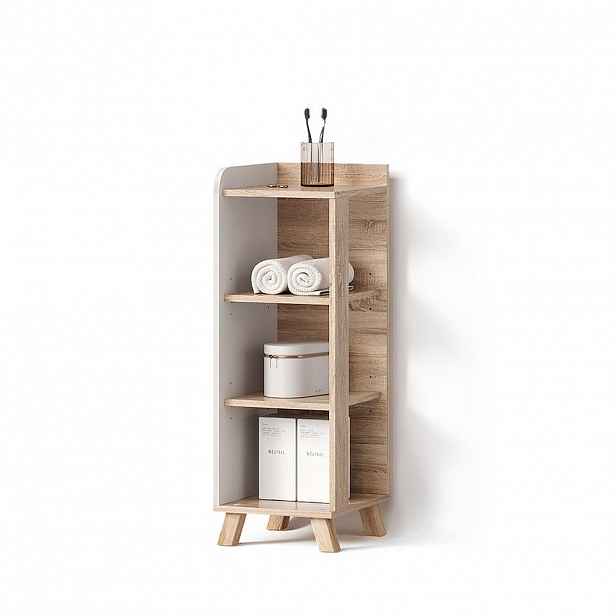 Livinity® MIDI SKŘÍŇKA Marano, Sonoma/Bílá, 30 x 90 cm se 4 policemi