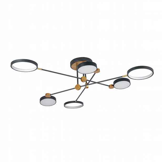 Moderní závěsná Led stropní lampa Ring do obývacího pokoje Černá/Zlatá Dálkový Ovladač