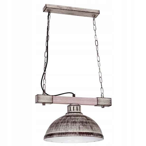 Závěsná lampa Loftová Hakon 1xE27 15W Šedá Luminex Kov/Dřevo