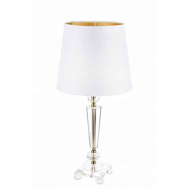 Elegantní stolní lampa se stínítkem – Zlatá a krémová Glamour noční lampa Pery