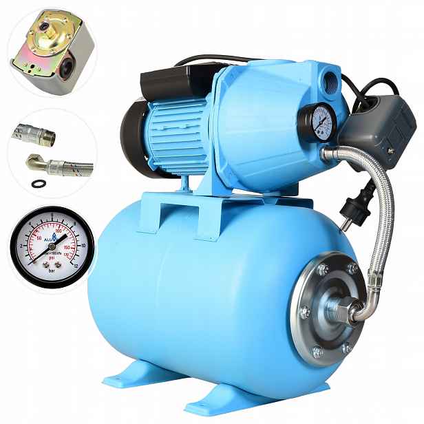 Hydrofor 24 L Hydroforové Čerpadlo 1100 W 60 L/min, Kompletní Sada Na Vodu