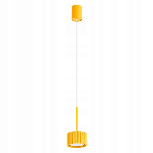 Sollux Lighting Moderní závěsná lampa žlutá rýhovaná Aura 1xGX53 10W