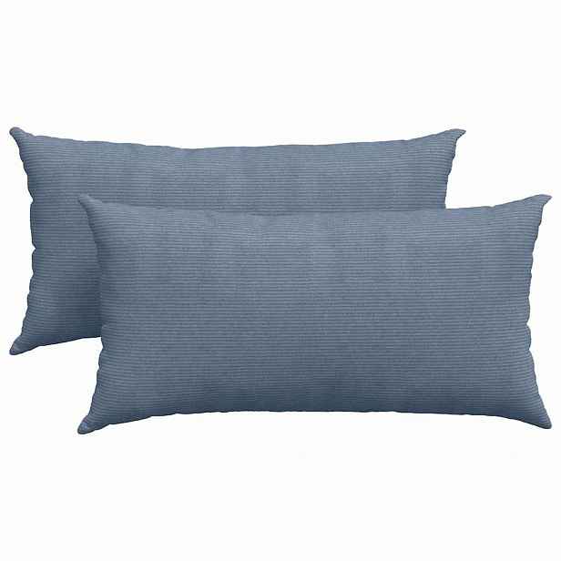 vidaXL Pohovkové polštáře 2 pcs Modrá 80 x 40 cm Žebrovaná látka