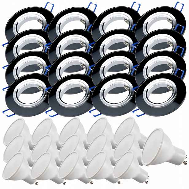 16x Skleněná Stropní Lampa Zapuštěná Do Stropu Křišťál Led Žárovky 5W