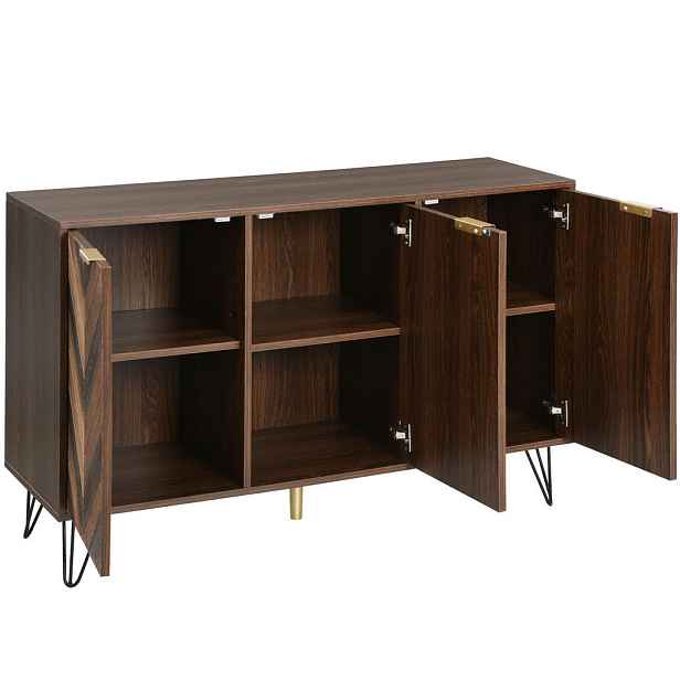 Modenvie SIDEBOARD,120/38/76,5 cm, dřevodekor v přírodní a černé barvě, 3dveřová