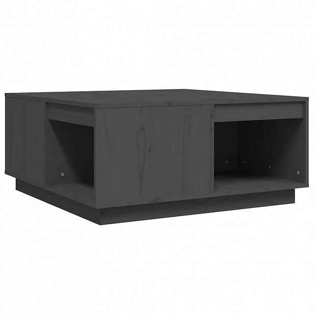 vidaXL Konferenční stolek šedý 80 x 81 x 36,5 cm masivní borové dřevo