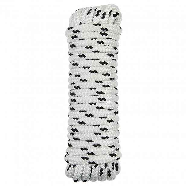 vidaXL Lano na loď 2 mm 9 m Bílá a černá Polyester