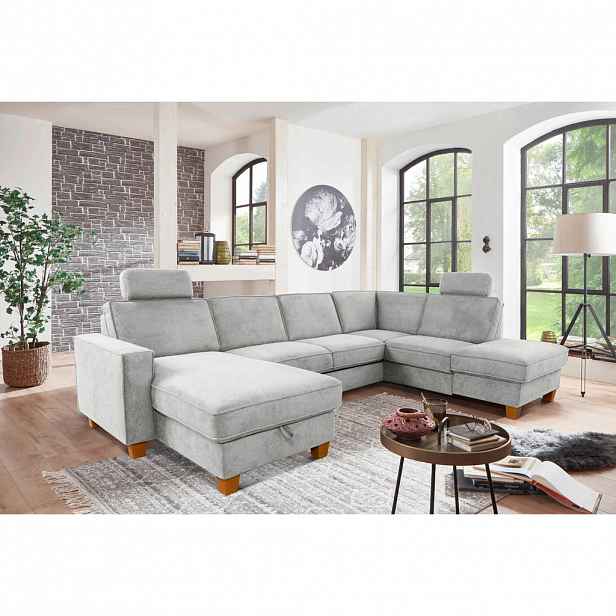 Sit & More SEDACÍ SOUPRAVA, textil, barvy stříbra