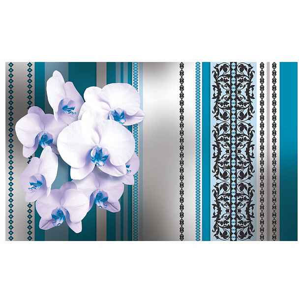 Fototapeta Orchideje Phalaenopsis na pozadí s pruhy, elegance 254x184 lepidlo
